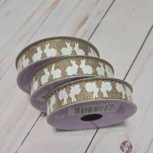 Bunny Rabbit Print Ribbon Roll 3 Pack - New!